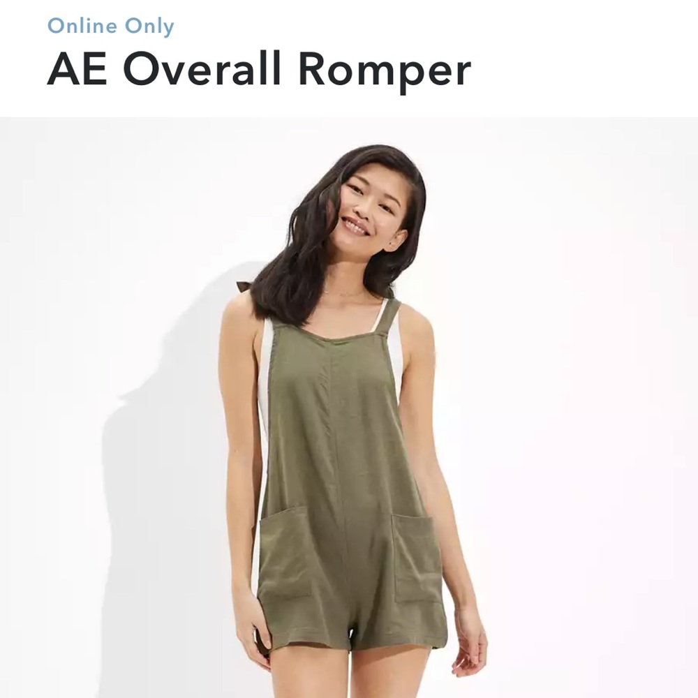 American Eagle Shoulder Tie Overall Romper
